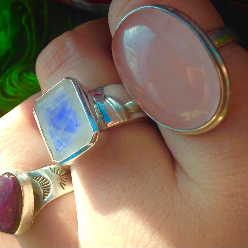 Rose Quartz Sterling silver ring
